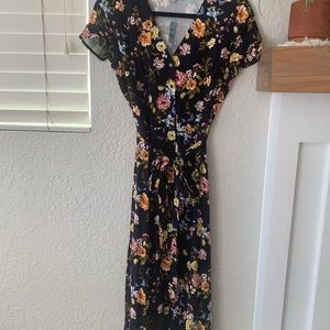 Floral Button-up Midi Dress